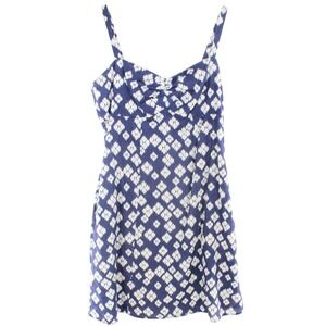 Patagonia Navy White Ikat Print Mini Dress Adjustable Straps Small